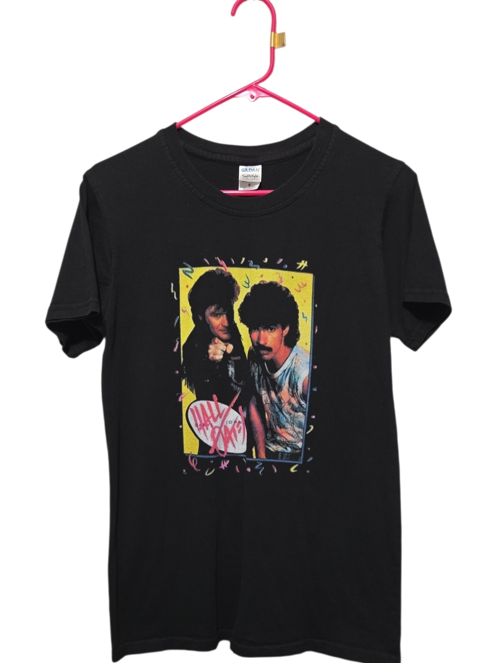 Daryl Hall & John Oates Retro 80s Band Graphic Tee Black Unisex Size Small